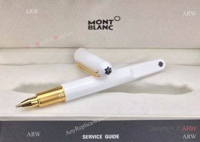 M Marc Newson Mont Blanc Replica Pens White&Gold Rollerball Pen